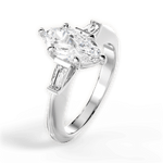 Emily Marquise Cut Lab Grown Diamond 18Kt White Gold Engagement Ring - View 4