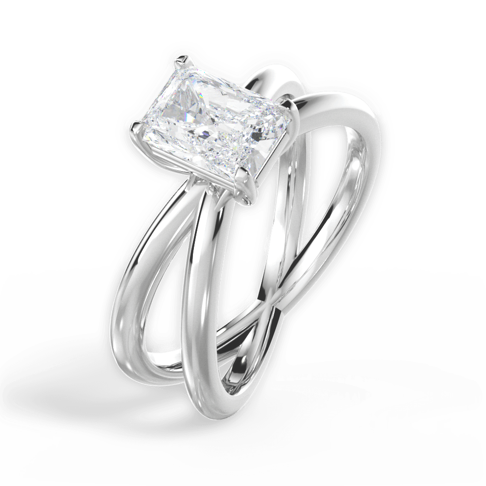 Ada Radiant Cut Lab Grown Diamond Platinum Engagement Ring - View 3