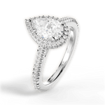 Jenny Pear Cut Lab Grown Diamond 14Kt White Gold Engagement Ring - View 2