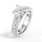 Lynn Heart Cut Lab Grown Diamond Platinum Engagement Ring - View 4