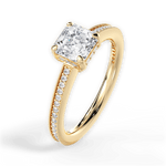 Janet Asscher Cut Lab Grown Diamond 18Kt Yellow Gold Engagement Ring - View 2