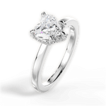 Gemma Heart Cut Lab Grown Diamond 14Kt White Gold Engagement Ring - View 3