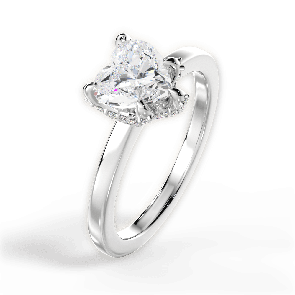 Gemma Heart Cut Lab Grown Diamond 14Kt White Gold Engagement Ring - View 3