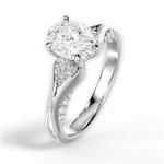 Isabel Oval Cut Lab Grown Diamond 18Kt White Gold Engagement Ring - View 4