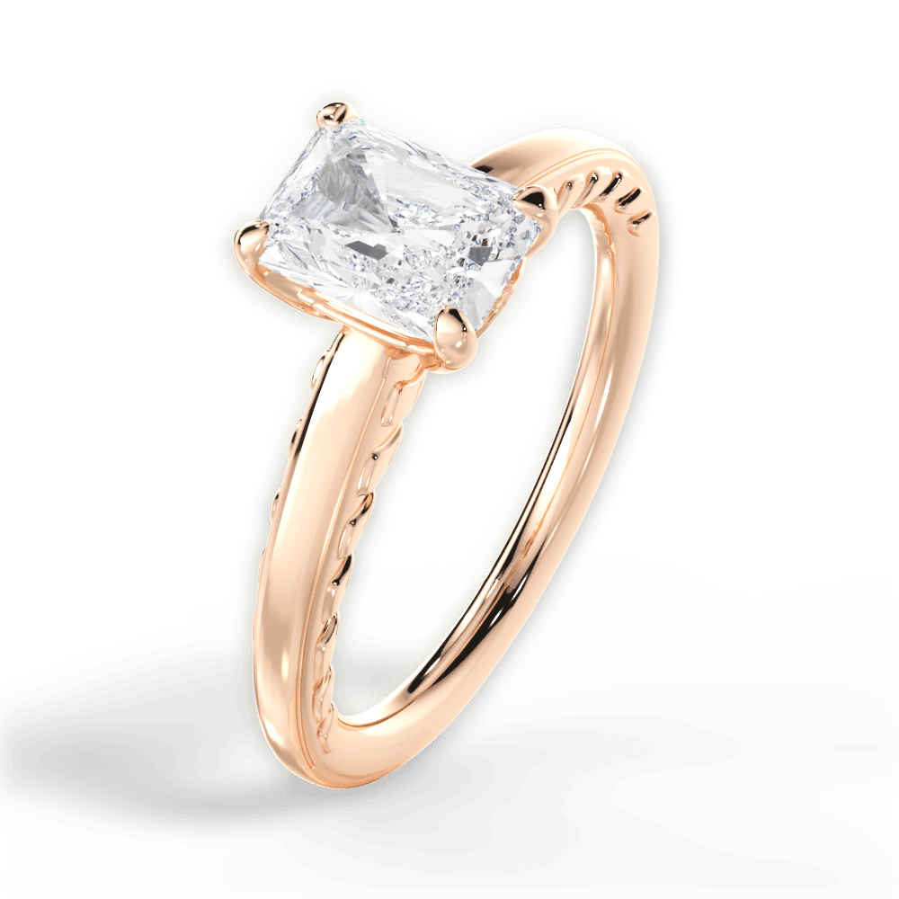 Annette Radiant Cut Lab Grown Diamond 18Kt Rose Gold Engagement Ring - View 4