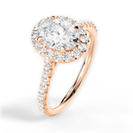 Leah Oval Cut Lab Grown Diamond 18Kt Rose Gold Engagement Ring - View 4