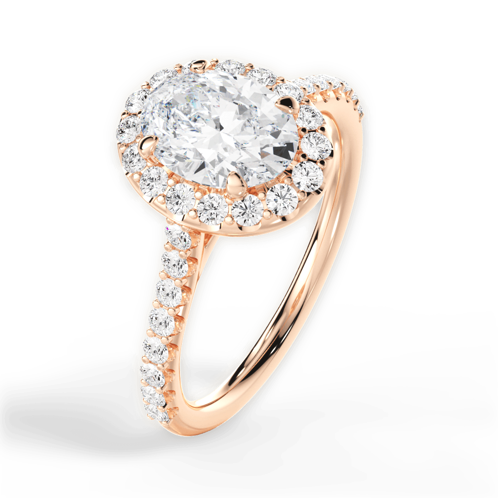 Leah Oval Cut Lab Grown Diamond 18Kt Rose Gold Engagement Ring - View 4