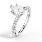 Lisa Pear Cut Lab Grown Diamond Platinum Engagement Ring - View 2
