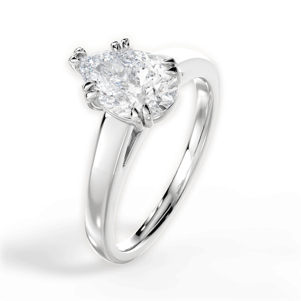 Anna Pear Cut Lab Grown Diamond 18Kt White Gold Engagement Ring - View 4
