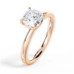 Angela Cushion Cut Lab Grown Diamond 18Kt Rose Gold Engagement Ring - View 4