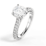 Gilda Oval Cut Lab Grown Diamond 18Kt White Gold Engagement Ring - View 4