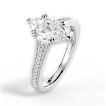 Delia Marquise Cut Lab Grown Diamond 18Kt White Gold Engagement Ring - View 2