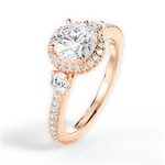 Julia Round Cut Lab Grown Diamond 18Kt Rose Gold Engagement Ring - View 3
