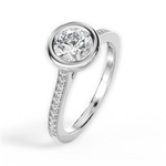 Deanna Round Cut Lab Grown Diamond 14Kt White Gold Engagement Ring - View 2