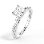 Charlotte Asscher Cut Lab Grown Diamond Platinum Engagement Ring - View 2
