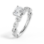 Edith Cushion Cut Lab Grown Diamond 14Kt White Gold Engagement Ring - View 2