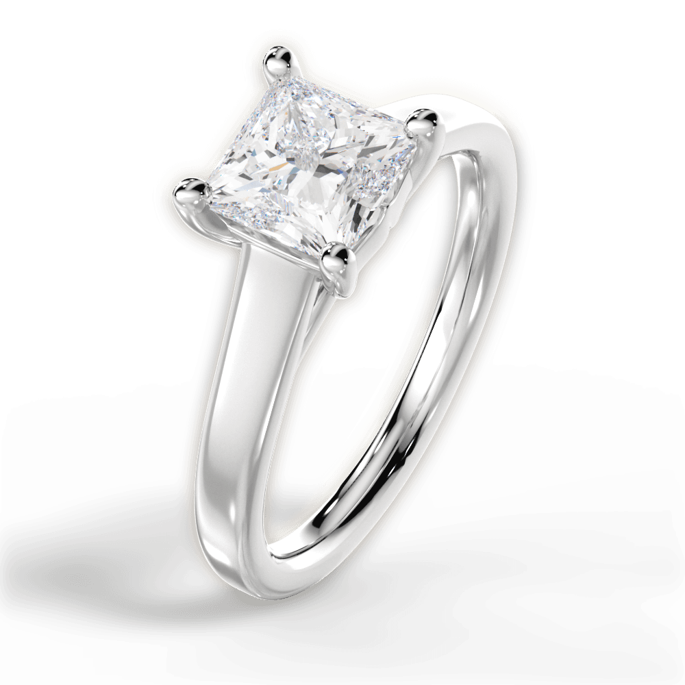Ariana Princess Cut Lab Grown Diamond Platinum Engagement Ring - View 4
