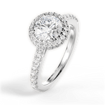 Kathleen Round Cut Lab Grown Diamond 14Kt White Gold Engagement Ring - View 4