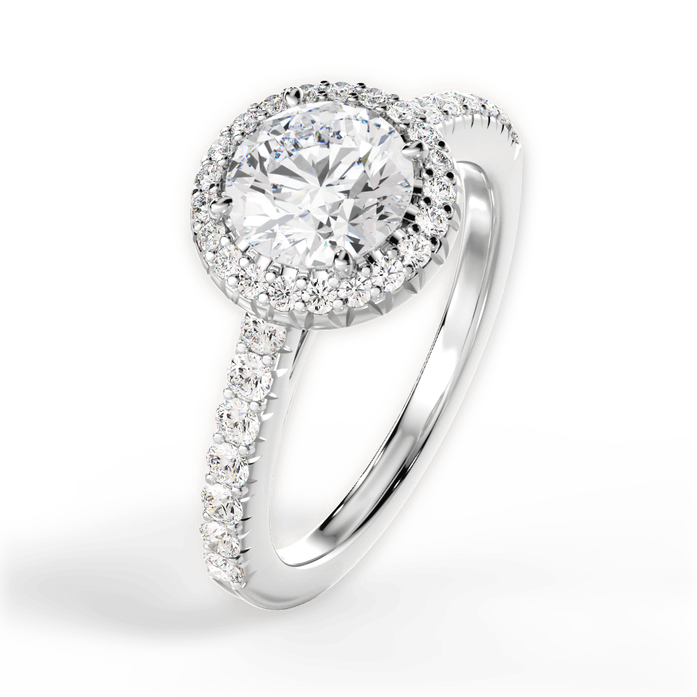 Kathleen Round Cut Lab Grown Diamond Platinum Engagement Ring - View 4