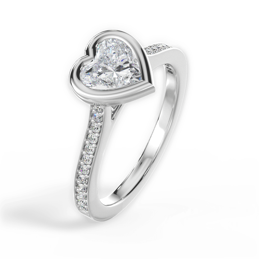 Deanna Heart Cut Lab Grown Diamond 14Kt White Gold Engagement Ring - View 4