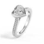 Deanna Heart Cut Lab Grown Diamond 18Kt White Gold Engagement Ring - View 4