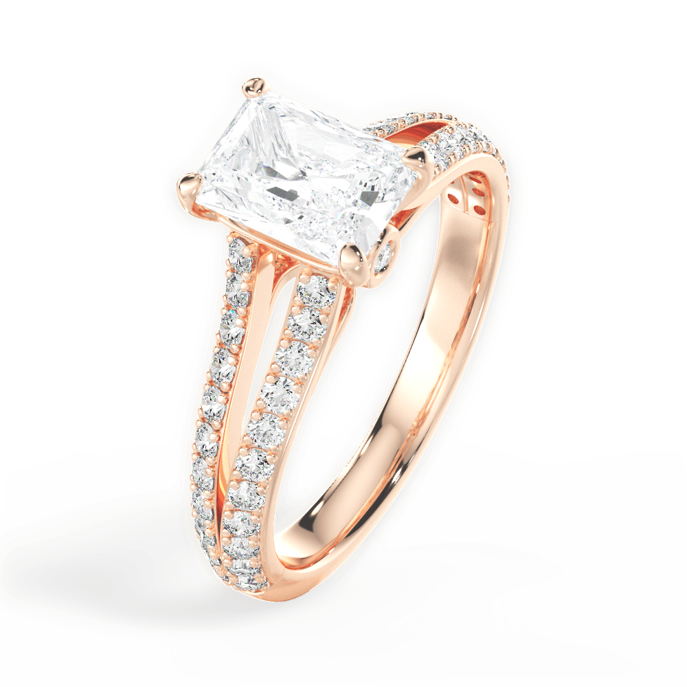 Kendra Radiant Cut Lab Grown Diamond 18Kt Rose Gold Engagement Ring - View 3