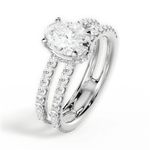 Christie Oval Cut Lab Grown Diamond 14Kt White Gold Engagement Ring - View 3