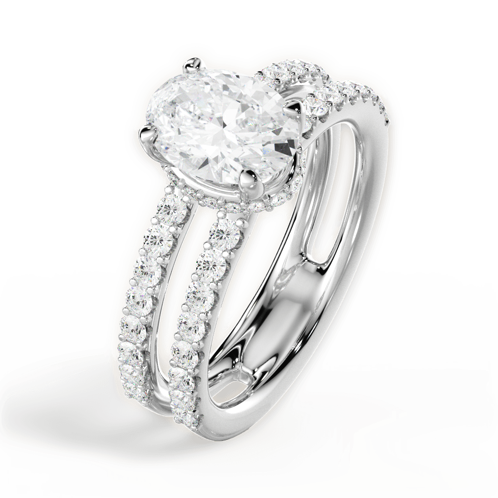 Christie Oval Cut Lab Grown Diamond 14Kt White Gold Engagement Ring - View 3