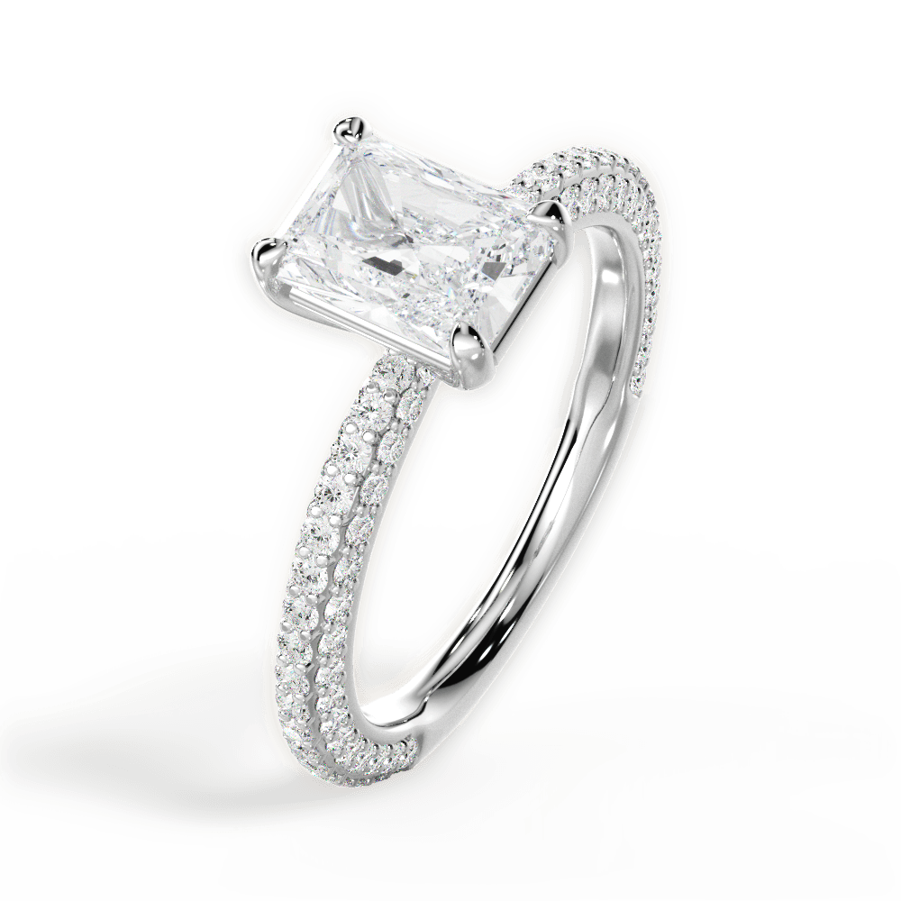 Kristen Radiant Cut Lab Grown Diamond 14Kt White Gold Engagement Ring - View 4