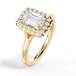 Geneva Emerald Cut Lab Grown Diamond 18Kt Yellow Gold Engagement Ring - View 4
