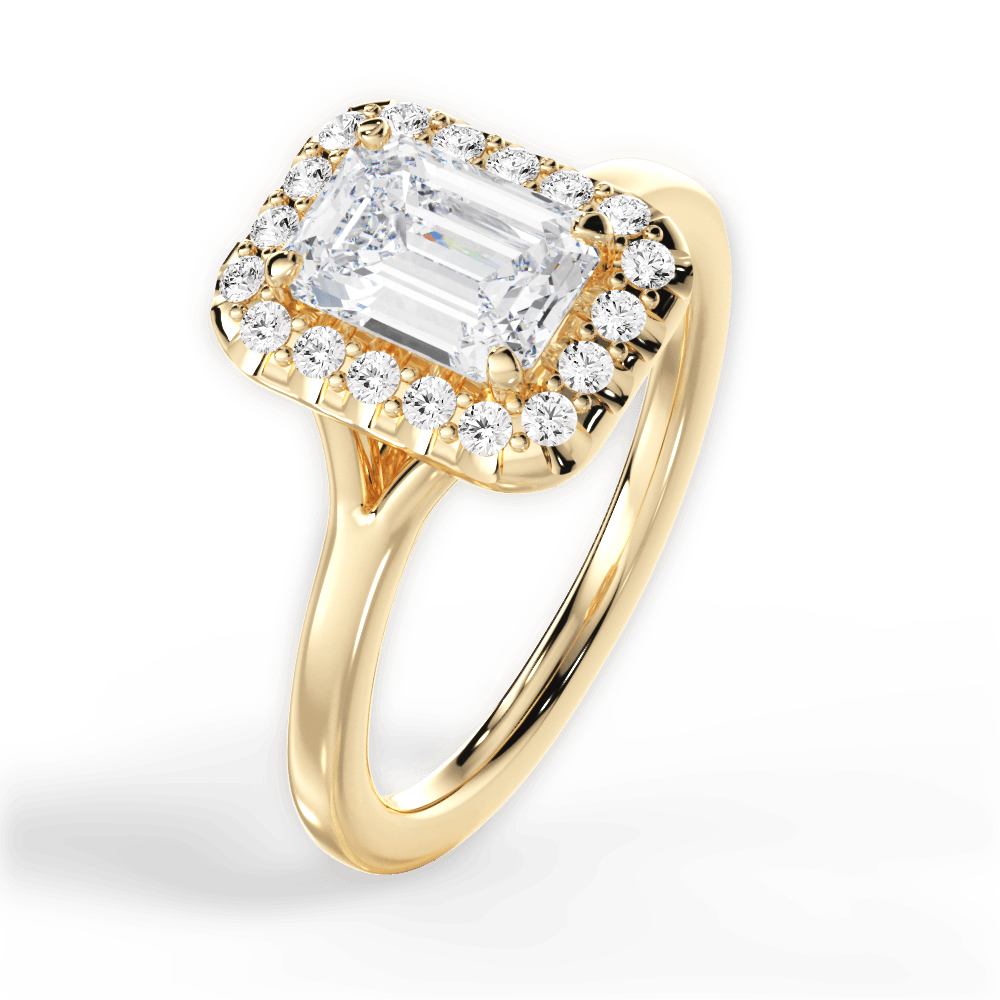 Geneva Emerald Cut Lab Grown Diamond 18Kt Yellow Gold Engagement Ring - View 4