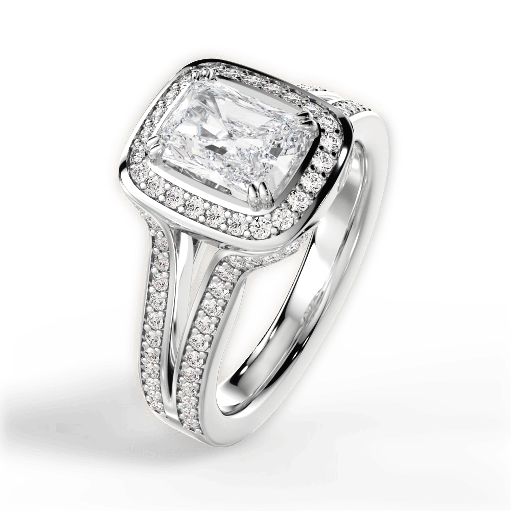Mackenzie Radiant Cut Lab Grown Diamond 14Kt White Gold Engagement Ring - View 4