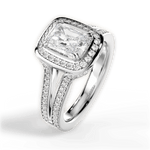 Mackenzie Radiant Cut Lab Grown Diamond Platinum Engagement Ring - View 4