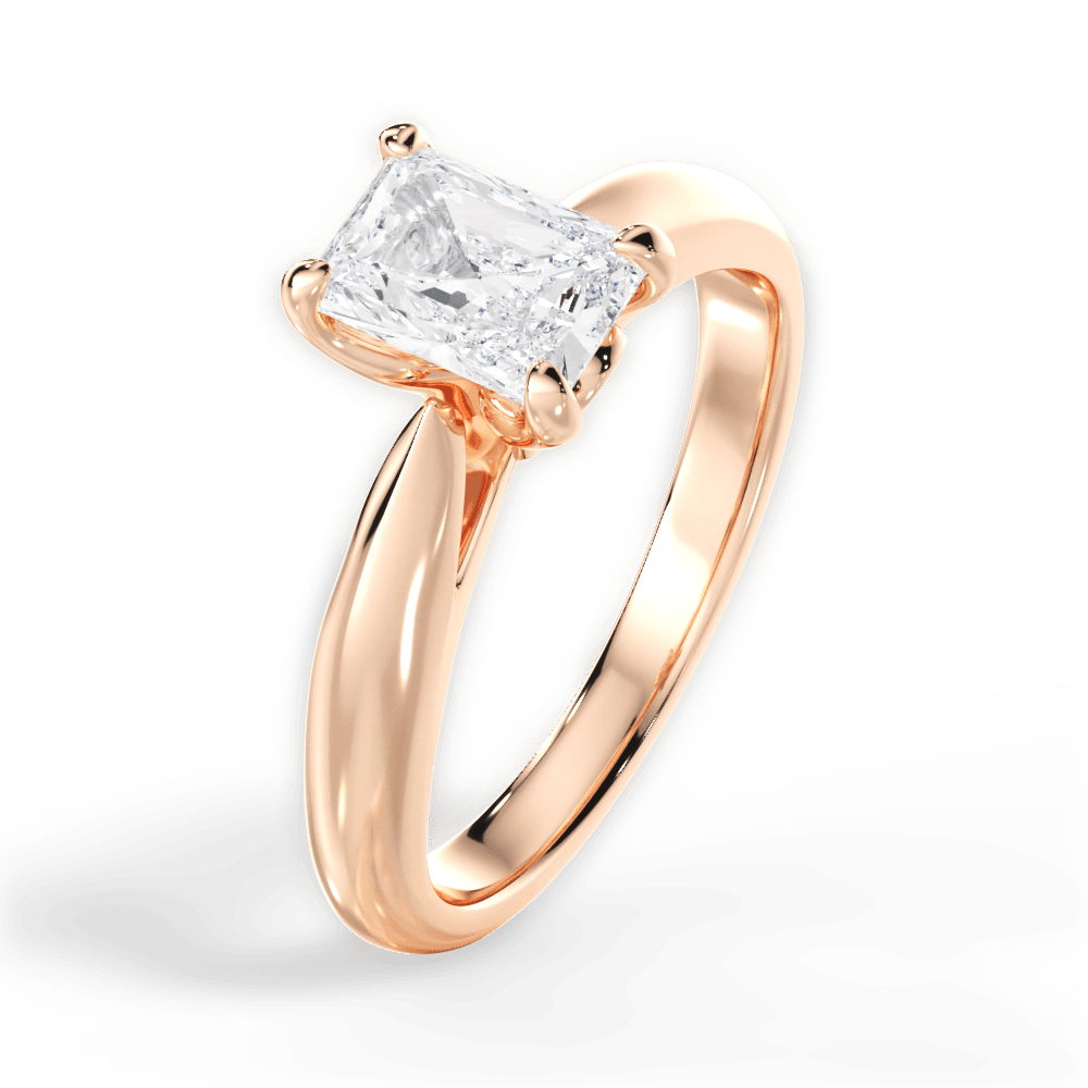 Dolores Radiant Cut Lab Grown Diamond 18Kt Rose Gold Engagement Ring - View 4