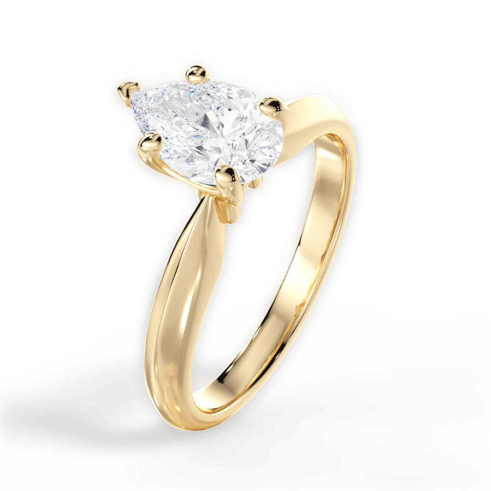Beth Pear Cut Lab Grown Diamond 18Kt Yellow Gold Engagement Ring - View 4