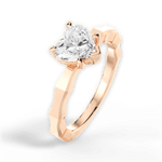 Aaliyah Heart Cut Lab Grown Diamond 18Kt Rose Gold Engagement Ring - View 2