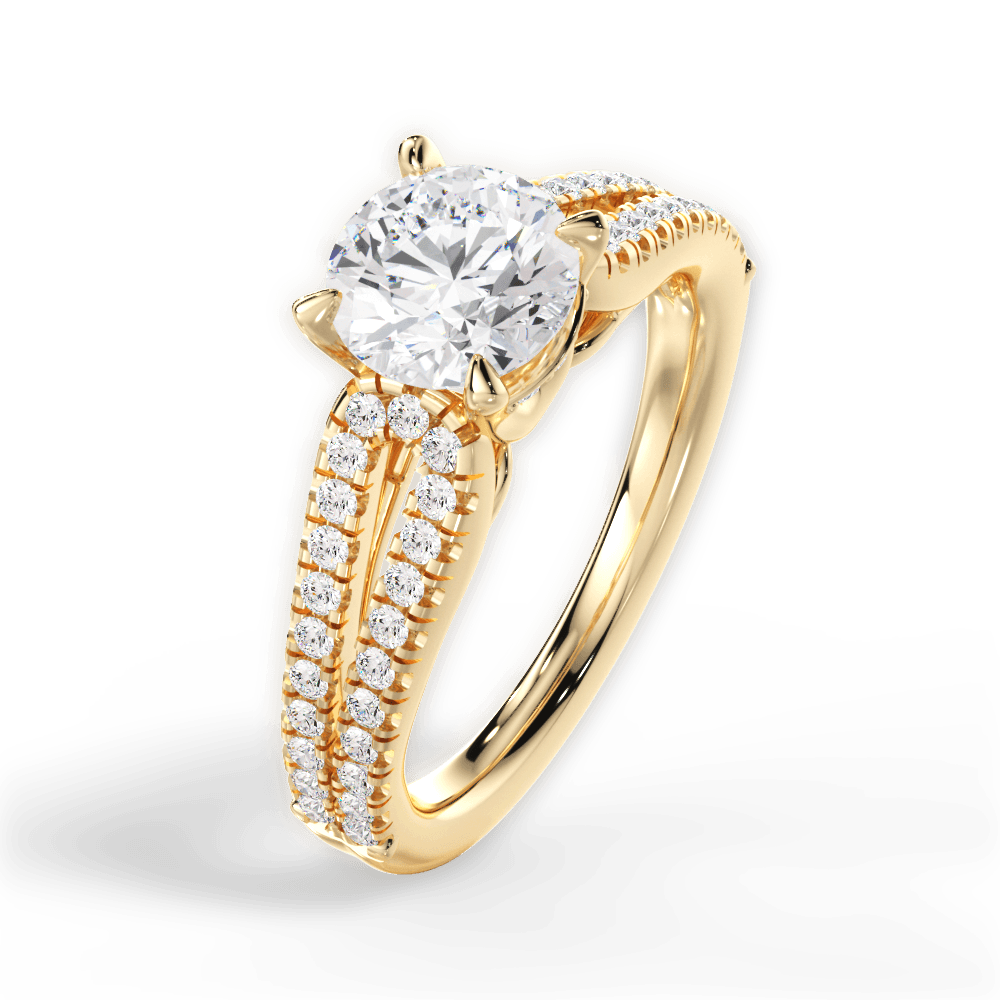 Jessica Round Cut Lab Grown Diamond 18Kt Yellow Gold Engagement Ring - View 4