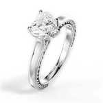 Carrie Heart Cut Lab Grown Diamond 18Kt White Gold Engagement Ring - View 3