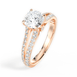 Kendra Cushion Cut Lab Grown Diamond 18Kt Rose Gold Engagement Ring - View 3