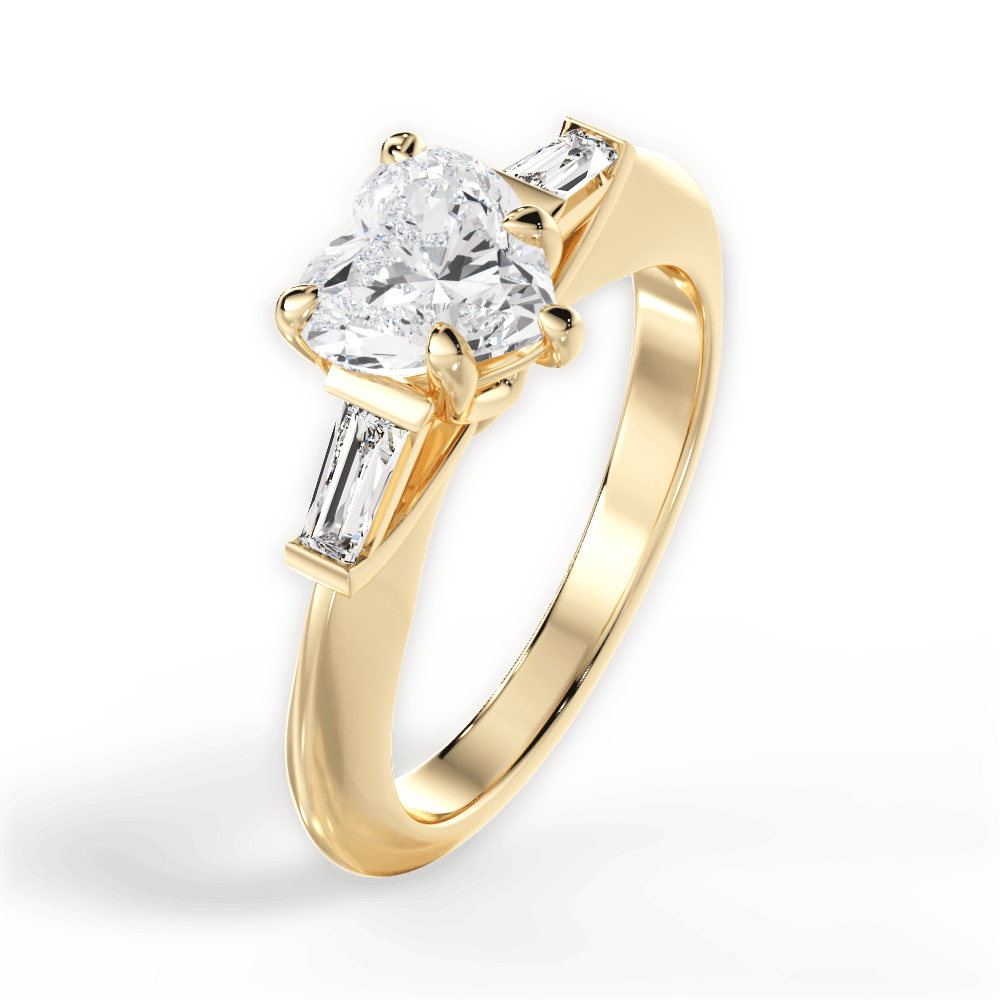 Emily Heart Cut Lab Grown Diamond 18Kt Yellow Gold Engagement Ring - View 2