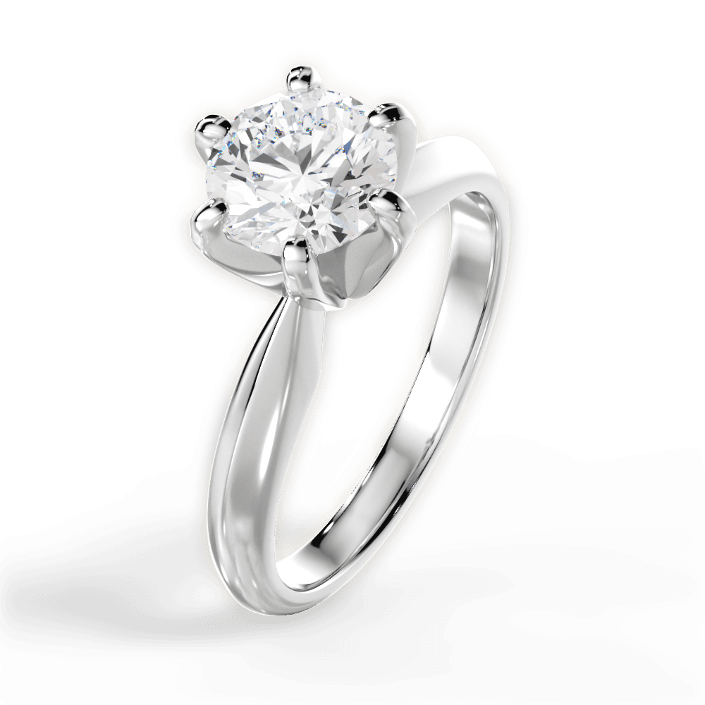 Ava Round Cut Lab Grown Diamond Platinum Engagement Ring - View 2