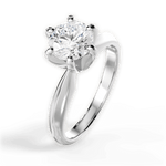 Ava Round Cut Lab Grown Diamond 18Kt White Gold Engagement Ring - View 2
