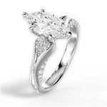 Isabel Marquise Cut Lab Grown Diamond Platinum Engagement Ring - View 4