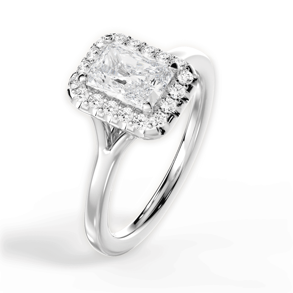 Geneva Radiant Cut Lab Grown Diamond 14Kt White Gold Engagement Ring - View 4
