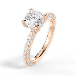 Madeline Round Cut Lab Grown Diamond 18Kt Rose Gold Engagement Ring - View 2