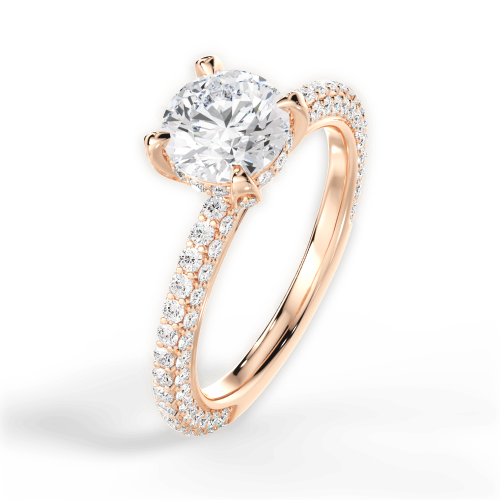 Madeline Round Cut Lab Grown Diamond 18Kt Rose Gold Engagement Ring - View 2