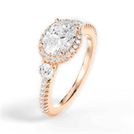 Kara Oval Cut Lab Grown Diamond 18Kt Rose Gold Engagement Ring - View 4