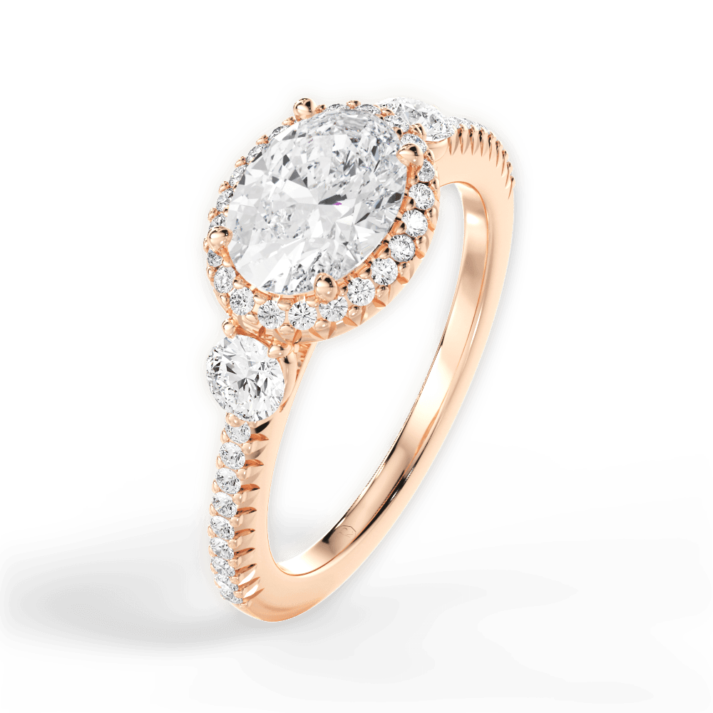 Kara Oval Cut Lab Grown Diamond 18Kt Rose Gold Engagement Ring - View 4