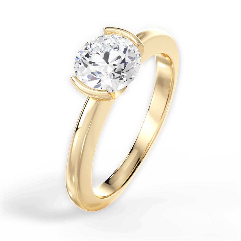 Bridget Round Cut Lab Grown Diamond 18Kt Yellow Gold Engagement Ring - View 4