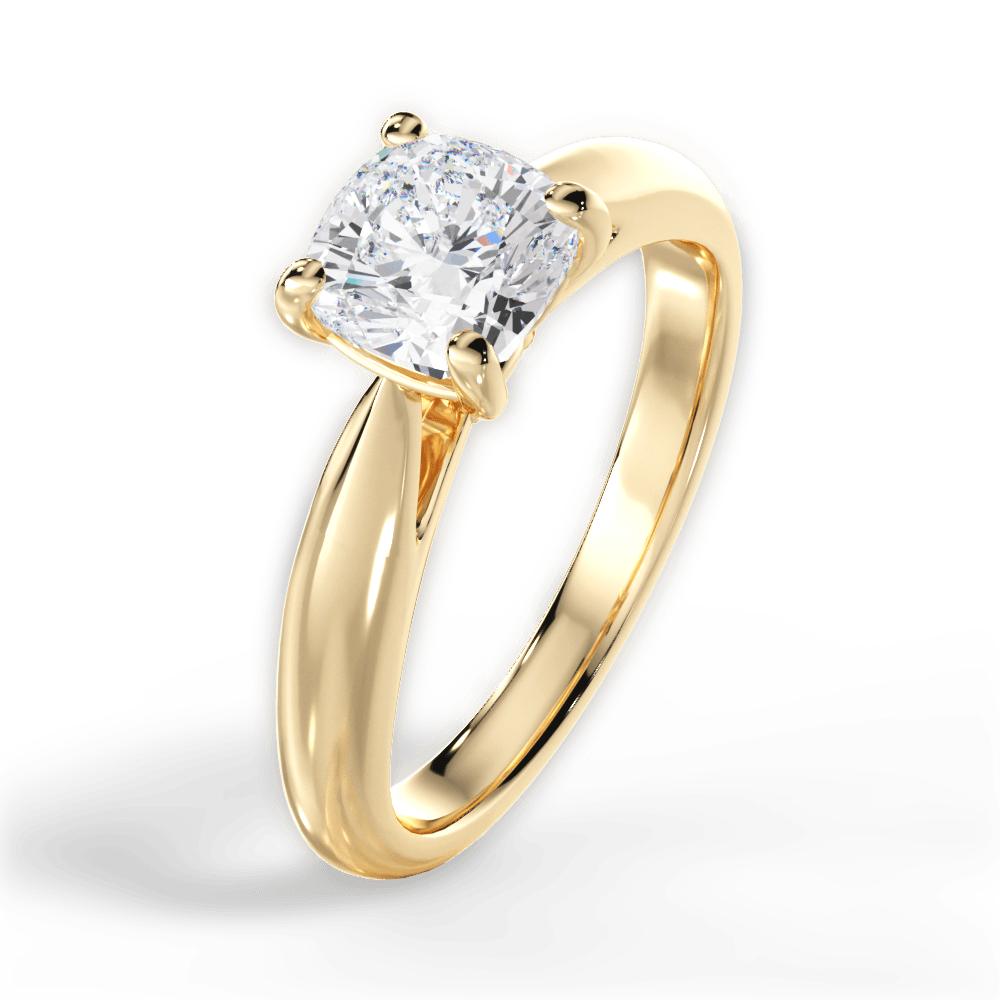 Colleen Cushion Cut Lab Grown Diamond 18Kt Yellow Gold Engagement Ring - View 2